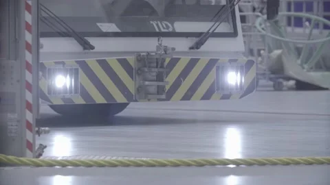 The new plane takes off from the hangar Stock Footage 164474158
