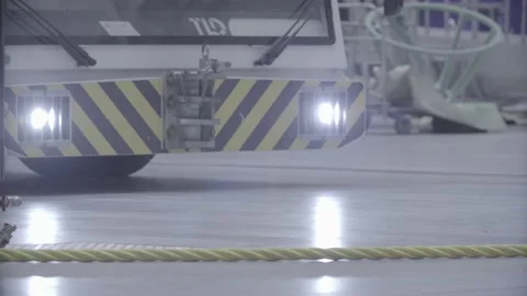 The new plane takes off from the hangar Stock Footage 164474194