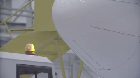 The new plane takes off from the hangar Stock Footage 164474214