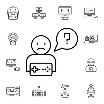 New player, game, game controller flat vector icon in esport pack Stock Illustration