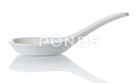 New porcelain spoon Stock Photos