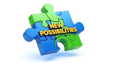 New possibilities puzzle piece Stock Illustration