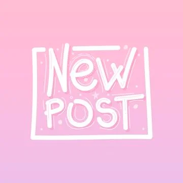 New post! Hand drawn hand drawn concept lettering sticker , template, banner, イラスト素材