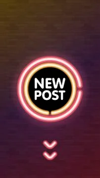 New post neon text. for video blog, vlogging, social media content. Vector il Stock Illustration