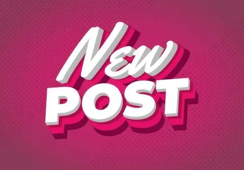 New post text on pink background for social media or online Stock Illustration