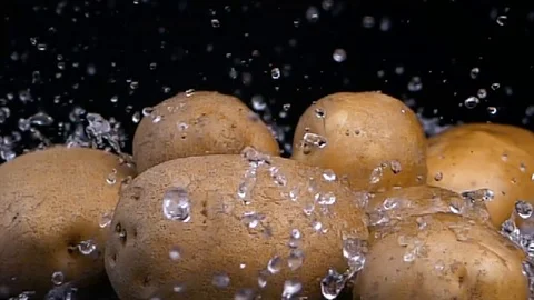 New potato isolated on black background 库存影片 121782610