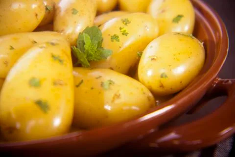 New potatoes steamed Stock Photos
