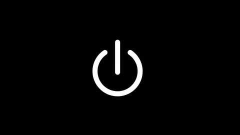New Power button turning on and off ,looping animation. Power icon animated Stock Footage 294206918