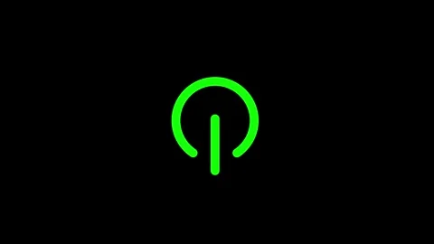 New Power button turning on and off ,Power icon animated video Stock Footage 294207162