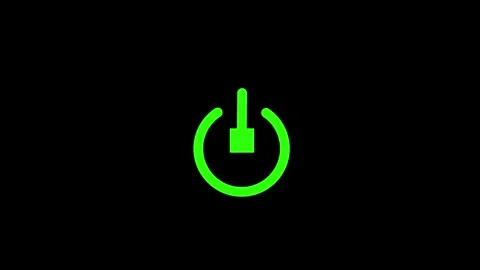 New Power button turning on and off ,looping animation. Power icon animated Stock Footage 294207169