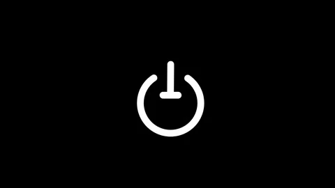 New Power button turning on and off ,looping animation. Power icon animated Stock Footage 294207171
