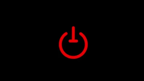 New Power button turning on and off ,looping animation. Power icon animated Stock Footage 294207172