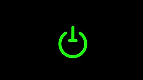 New Power button turning on and off ,looping animation. Power icon animated Stock Footage 294207174