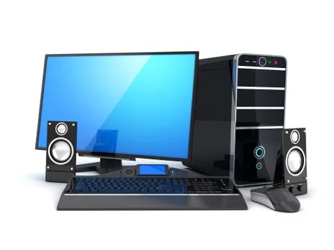 New powerful computer (done in 3d) 스톡 일러스트