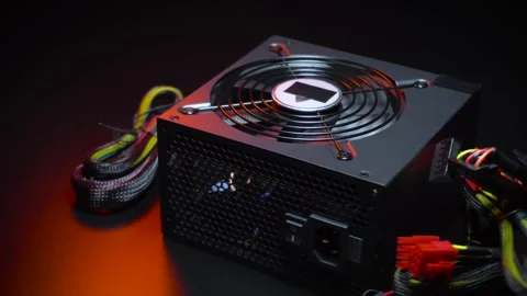 A new powerful computer power supply Video stock 304489342