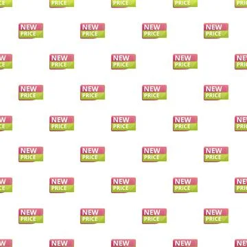 New price labels repeating pattern background graphic Stock Illustration