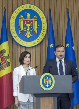 New Prime Minister of Moldova Maia Sandu press conference, Chisinau, Moldova, Re Stock Photos