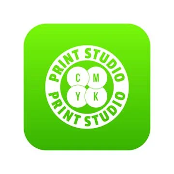New print studio icon green vector 스톡 일러스트