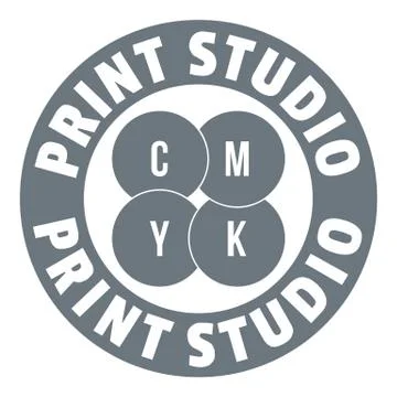 New print studio logo, simple style Ilustración de archivo