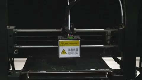 The new printer is in operation. HDR. Special equipment for printing in 3d Stock Footage 239263099
