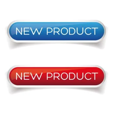 New product button set Stock Illustration