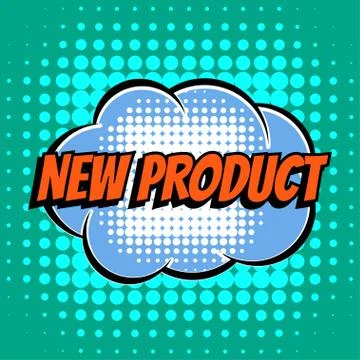 New product comic book bubble text retro style Illustrazione stock
