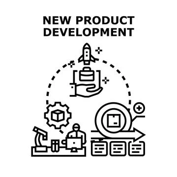 New product development process innovating creating solutions Stock Illustration