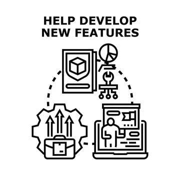 New product feature development cycle planning process Stock-Illustration