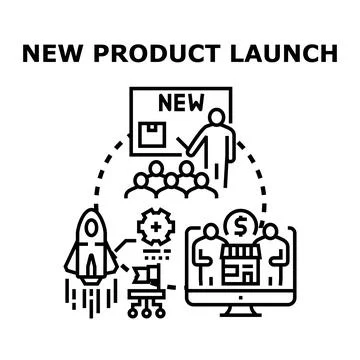 New product launch strategy developing business project Иллюстрация