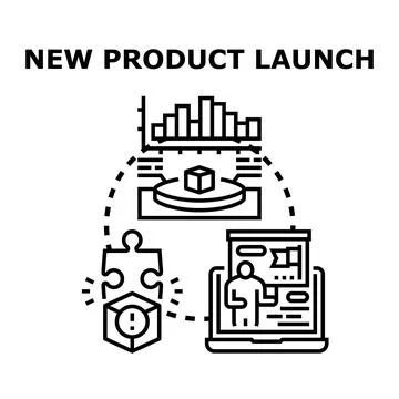 New product launch strategy development and promotion campaign Stock Illustration
