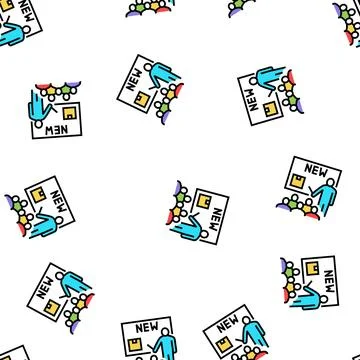 New product presentation vector seamless pattern Illustrazione stock