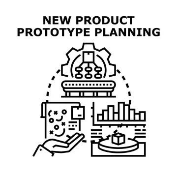 New product prototype planning development strategy concept Stock Illustration