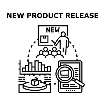 New product release market launch and strategy Stock Illustration