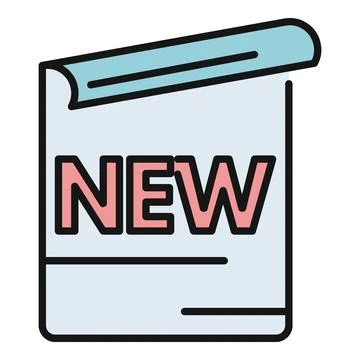 New product release update information label icon Stock Illustration