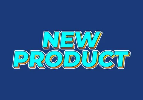 New product. Text effect in bright blue color Stock Illustration