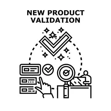 New product validation process completing quality control analysis 스톡 일러스트