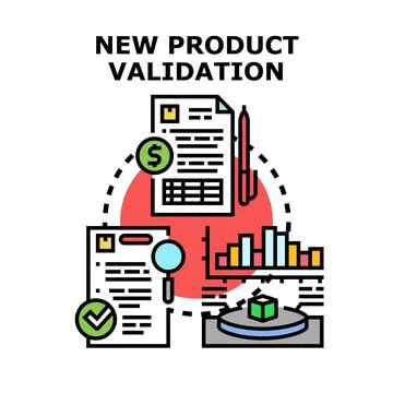 New product validation process illustrating quality control and analysis イラスト素材