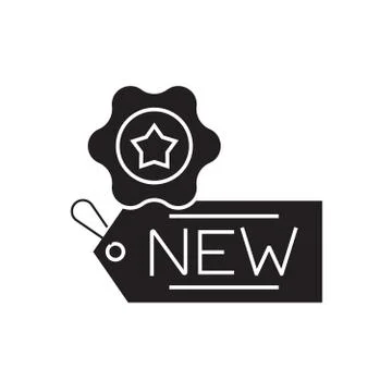 New program black vector concept icon. New program flat illustration, sign Stock Illustration