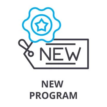 New program thin line icon, sign, symbol, illustation, linear concept, vector Stock Illustration