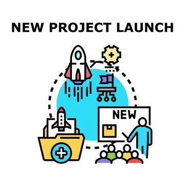 New project launch plan starting and developing idea Stock-Illustration