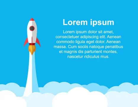 New project start concept template, rocket launch Stock Illustration
