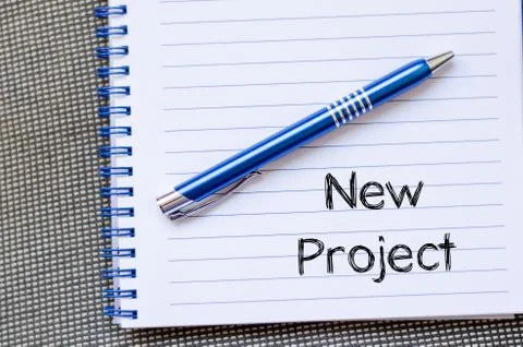 New project text concept on notebook Stock Photos