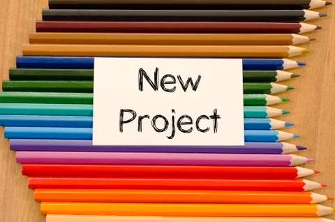 New project text concept Stock Photos
