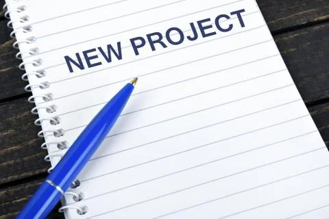 New Project text on notepad Stock Photos