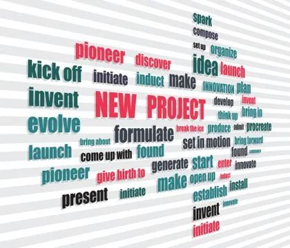 New project words Stock Illustration