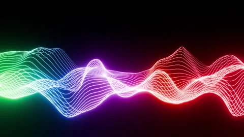 New rainbow Equalizer waved VJ loop background for music0001-0600 Stock Footage 340548418