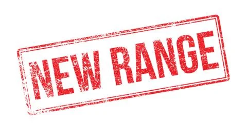 New range red rubber stamp on white Illustrazione stock