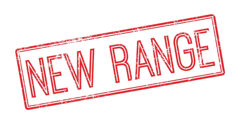 New range red rubber stamp on white Illustrazione stock
