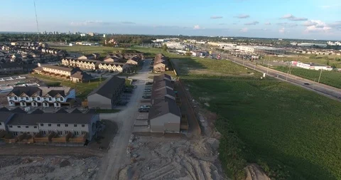 New Real Estate Construction with Single Family Homes Aerial Stock Footage 88949437