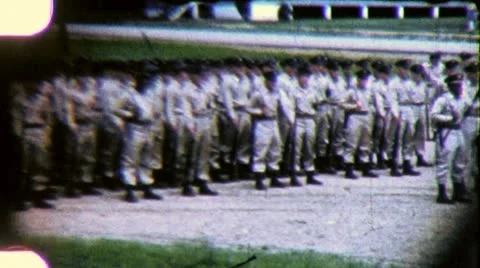 NEW RECRUITS Soldiers BASIC TRAINING 1960s (Vintage Film Home Movie) 5628 Stock Footage 12540002